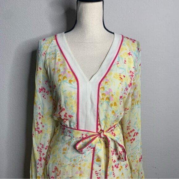 NWT Reiss Molly Floral Puff Long Sleeve Mini Dress - Picture 7 of 13